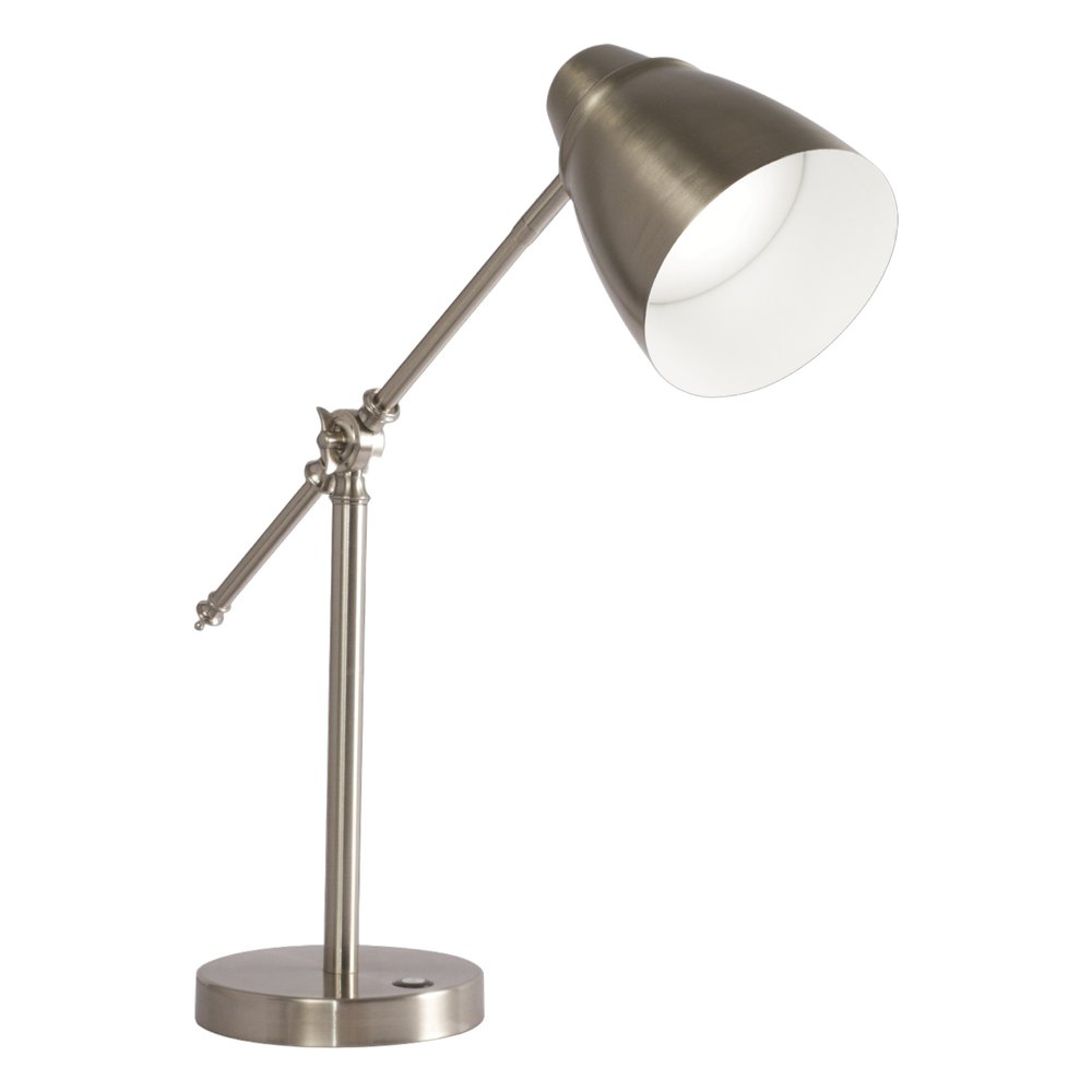 Brushed Silver LED Adjustable Desk Lamp