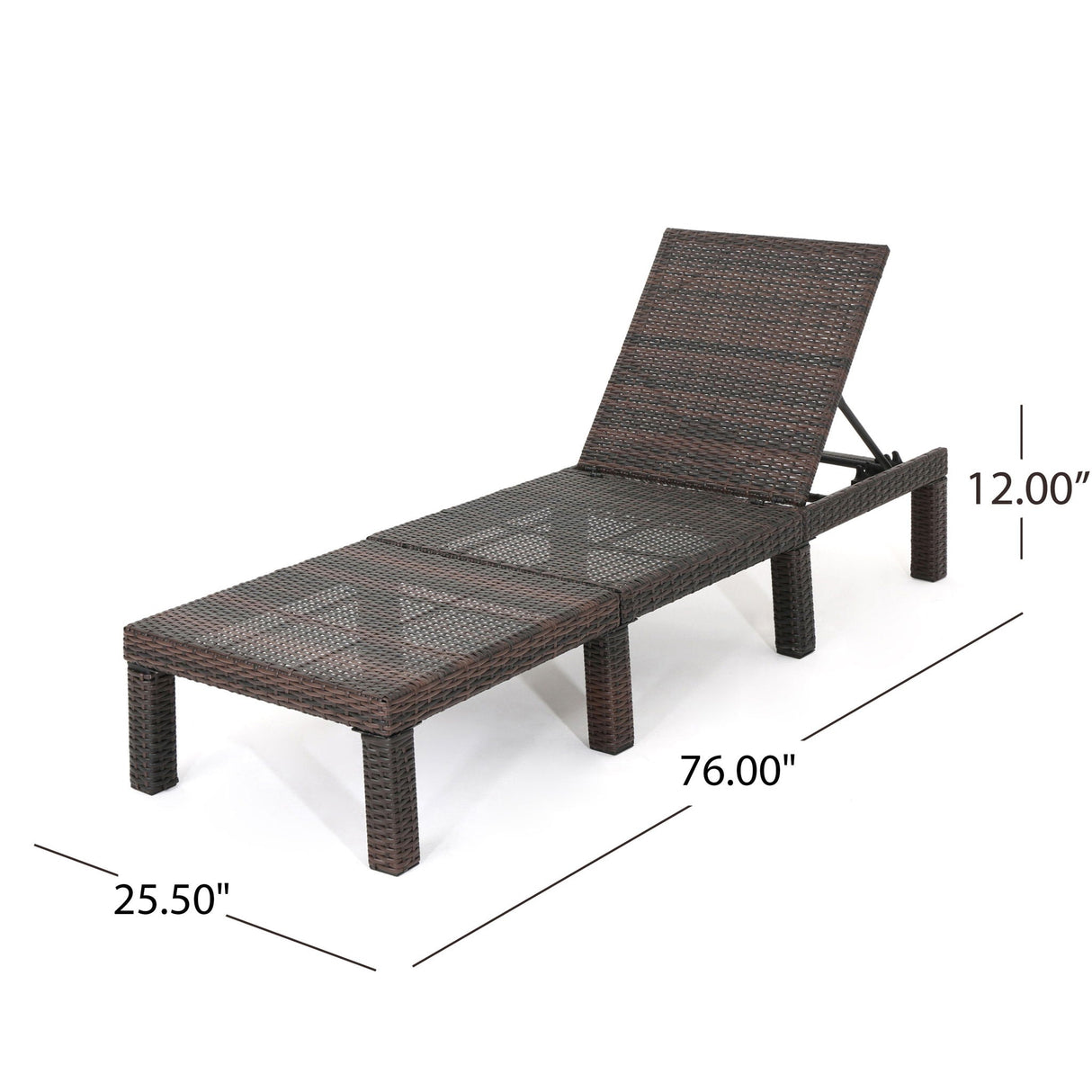 Outdoor Chaise Lounge With Wicker Design And Adjustable Backrest - Brown by Couch.com