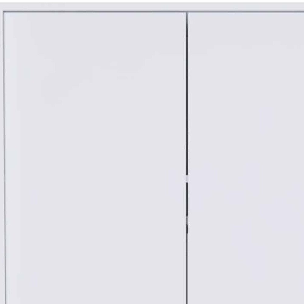 71" White Wood Two Door Single Drawer Combo Dresser