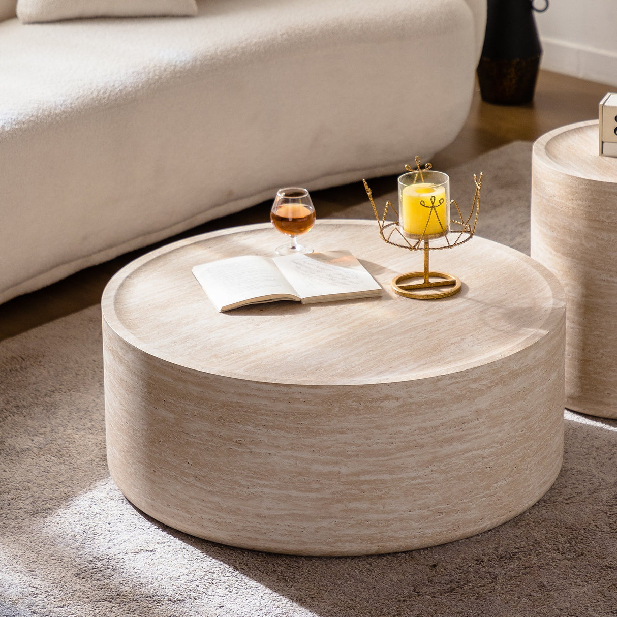 31.5'' Round Coffee Table with Mars Pattern