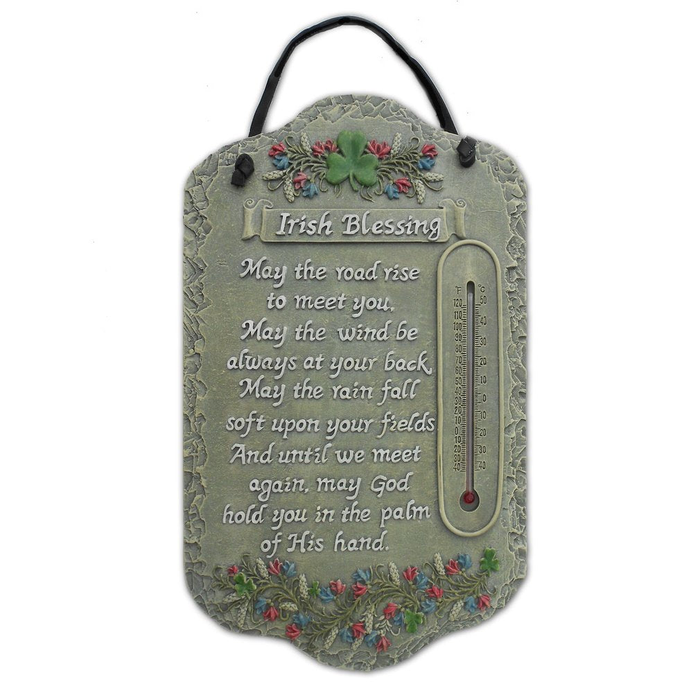 13" X 8" Gray Floral Irish Blessing Polyresin Wall Decor