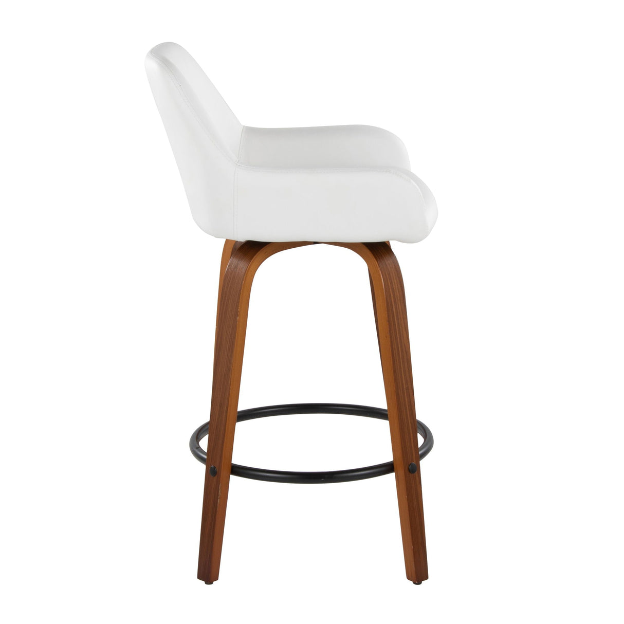 Daniella - Contemporary Fixed Height Counter Stool With Swivel With Round Footrest (Set of 2) by Couch.com