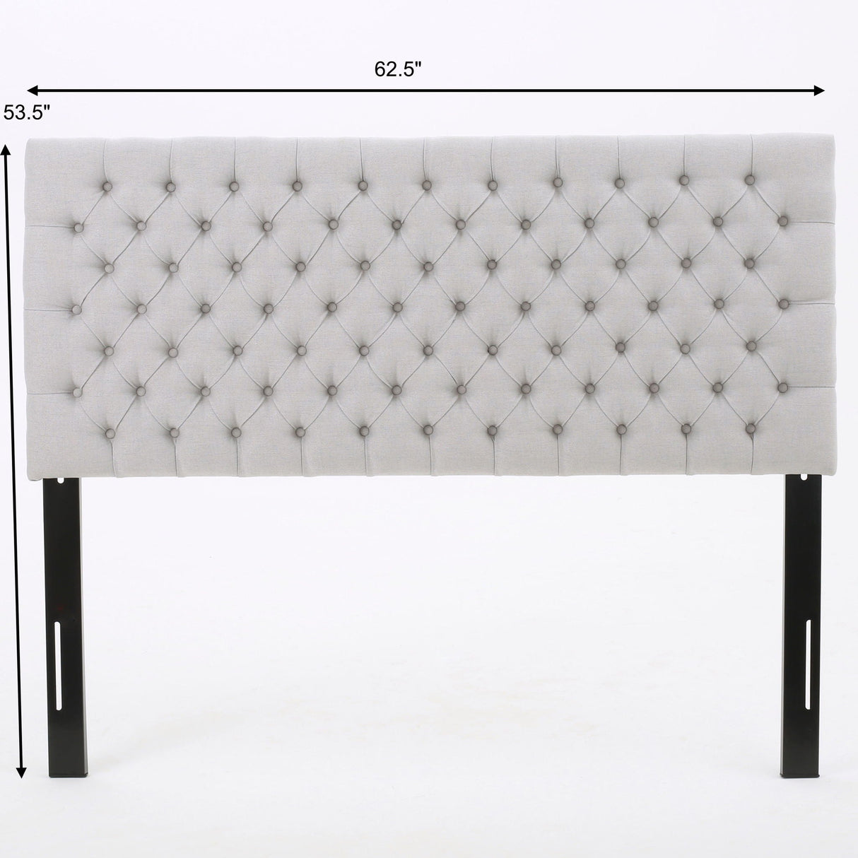 Queen Size Headboard With Button Tufting - Light Gray by Couch.com