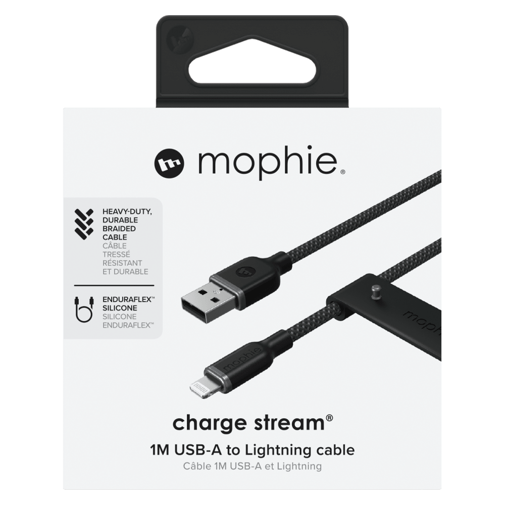 mophie USB A to Apple Lightning 3ft Black by mophie