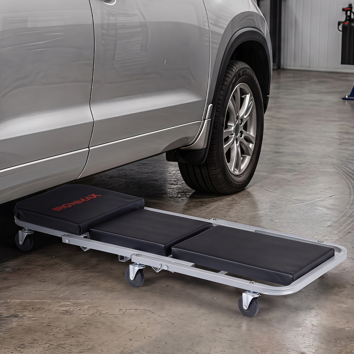 40" 2-in-1 Mechanic Creeper & Z-Seat with 6 Swivel CastersBlack