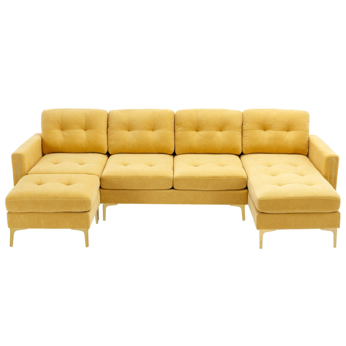 Modern L - Shape Convertible Sectional Sofa With Movable Ottoman by Couch.com