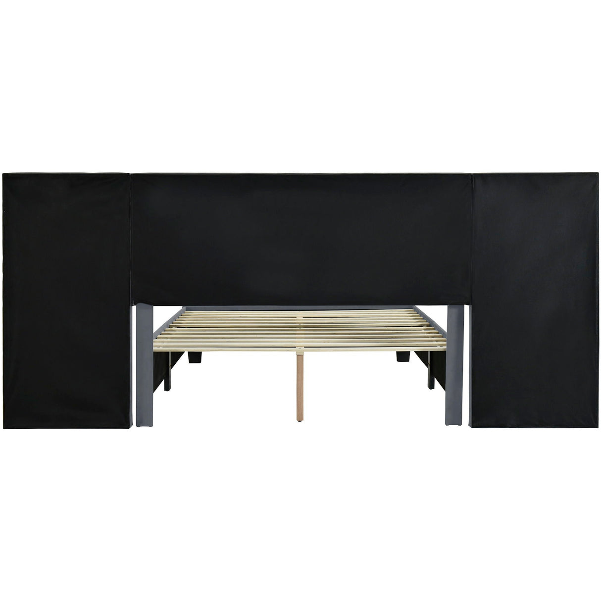 Upholstered Platform Bed With Big Headboard by Couch.com