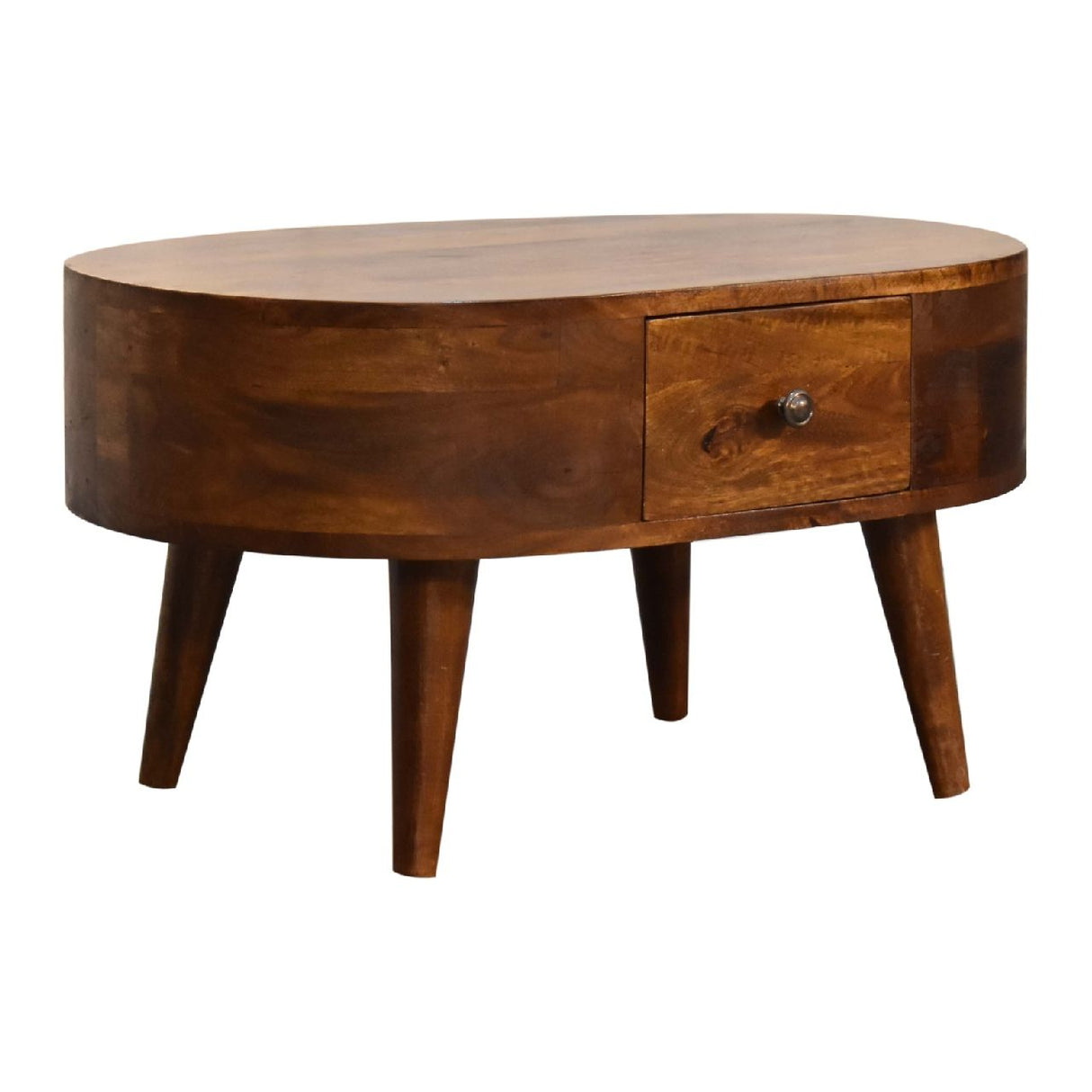 Mini Rounded Coffee Table - Chestnut by Couch.com