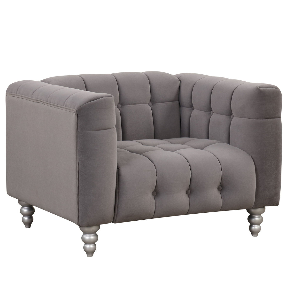 Modern Sofa Dutch Fluff Upholstered Sofa & Wood Legs, Buttoned Tufted Backrest by Couch.com