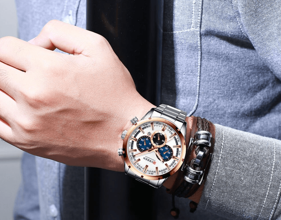 Men's Sports Waterproof Stainless Steel Watch With Chronometers And Special Date Display Unique Design Perfect Gift