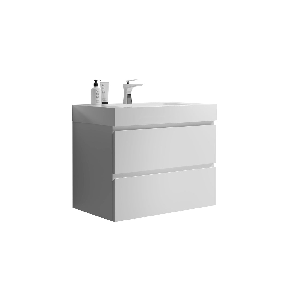 Alice - Bathroom Vanity With Large Storage, Sink Wall Mounted Floating Bathroom Vanity For Modern Bathroom, One-Piece Sink Basin Without Drain And Faucet by Couch.com