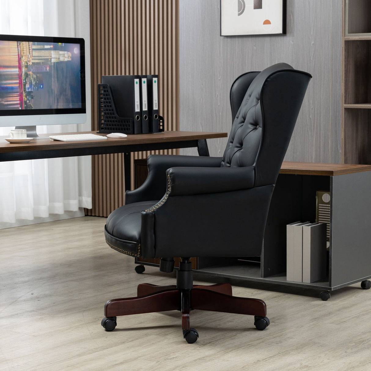 Executive Office Chair, High Back Reclining Comfortable Desk Chair With Smooth Glide Caster Wheels by Couch.com
