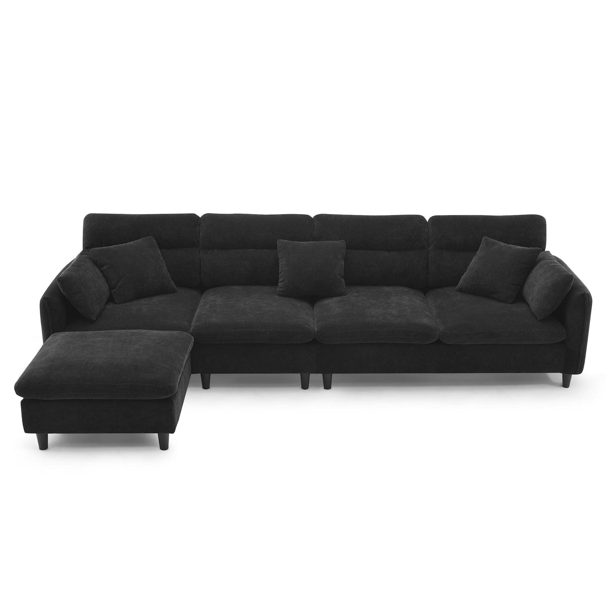 Modern Convertible Sectional Sofa L Shaped Reversible Couch Set With Free Pillows 5 Seat Cloud With Ottoman by Couch.com