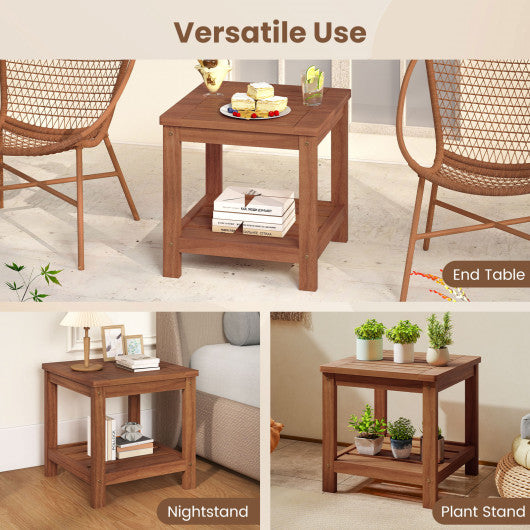 Foldable 3-Tier Solid Wood Plant Stand for Patio Balcony