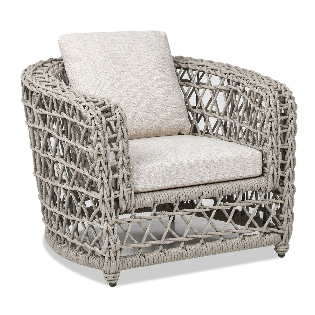 Couch.com Everly Frame Barrel Deep Seating Patio Arm Chair Axroma Olefin Oat Beige, Platform Base, Fabric Construction, Beige Finish by Couch.com