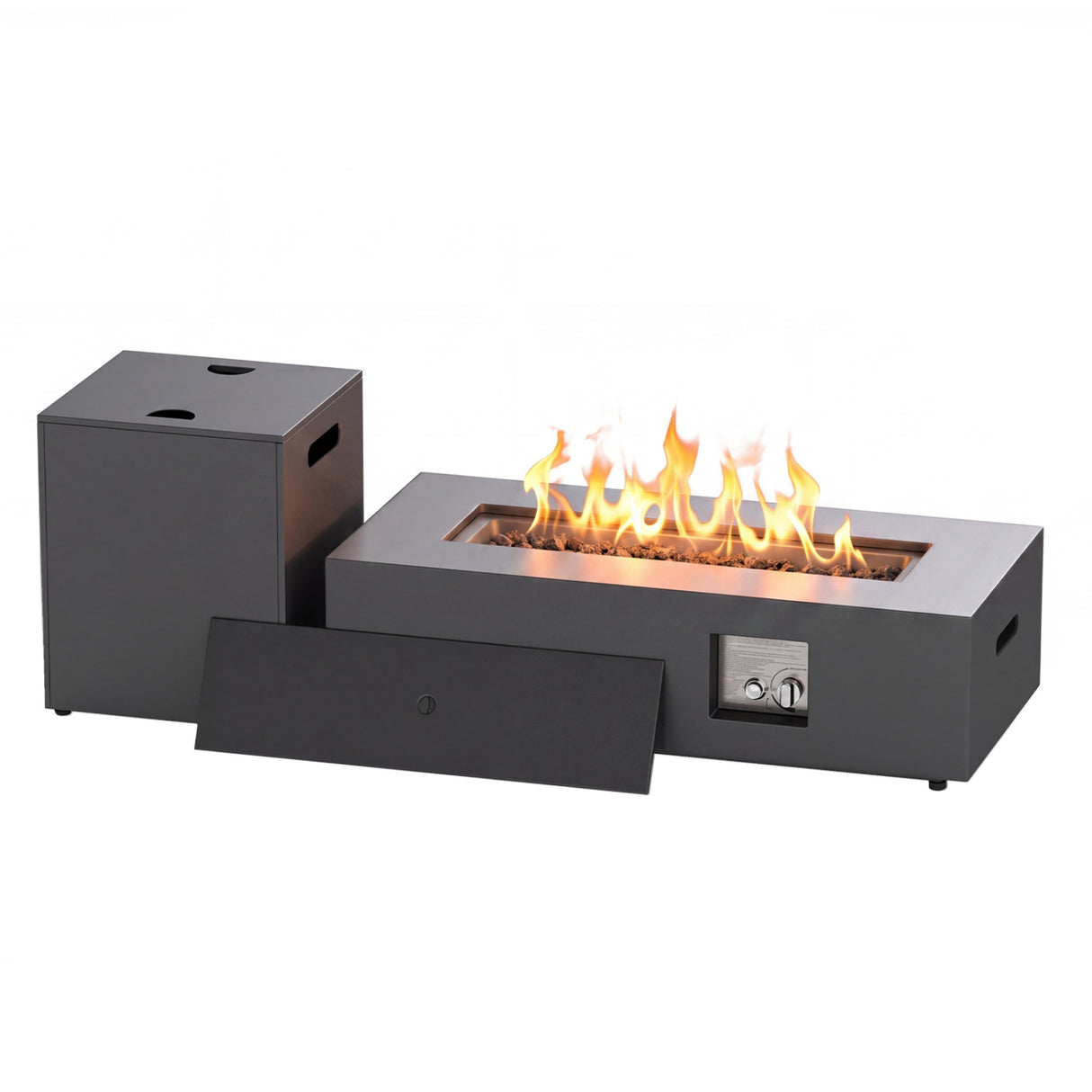42 Inch 50 000 BTU Outdoor Rectangular Fire Table with Tank Holder
