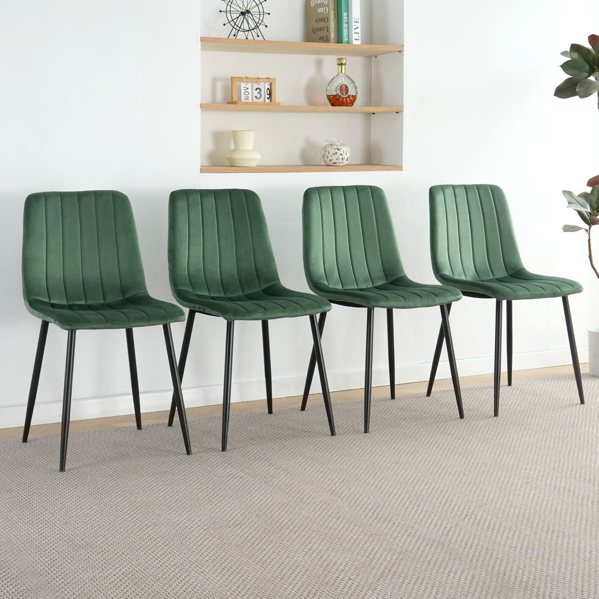 Dining Chair, Modern Kitchen Dining Chair With Cushion Back, Upholstered Side Chair With Coated Metal Legs, Family Kitchen Dining Room And Living Room (Set of 4 by Couch.com