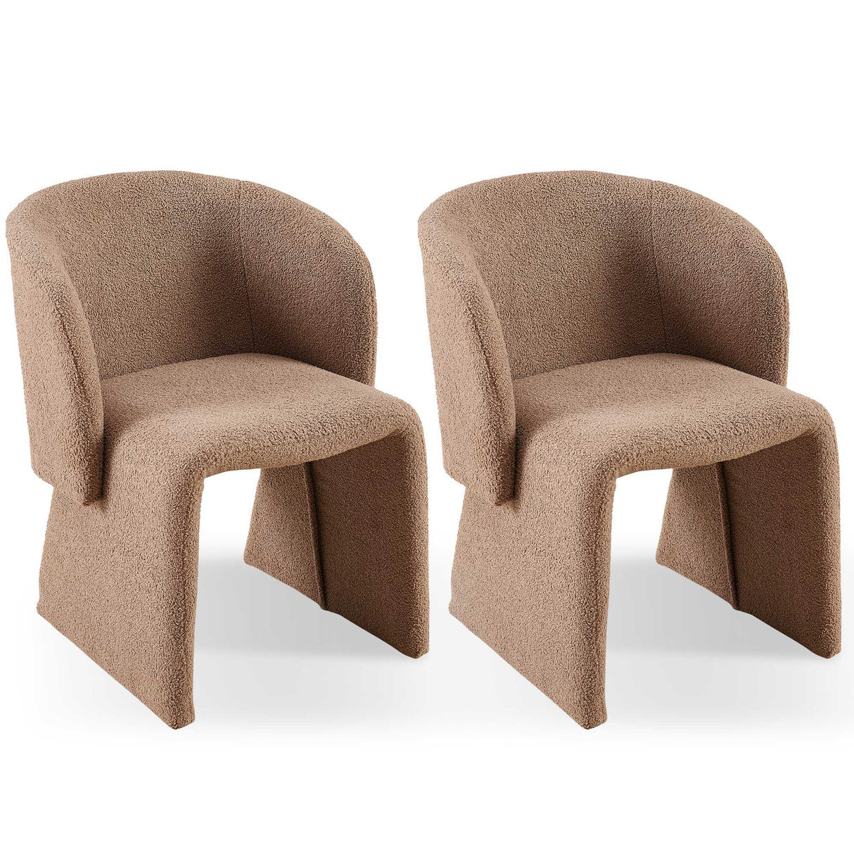 Modern Accent Chair Brown Single Sofa Chair, Upholstered Side Chair Teddy Comfy Chair For Dining Room / Bedroom / Living Room / Reception by Couch.com