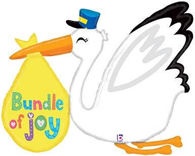 43" Baby Bundle Stork - Betallic