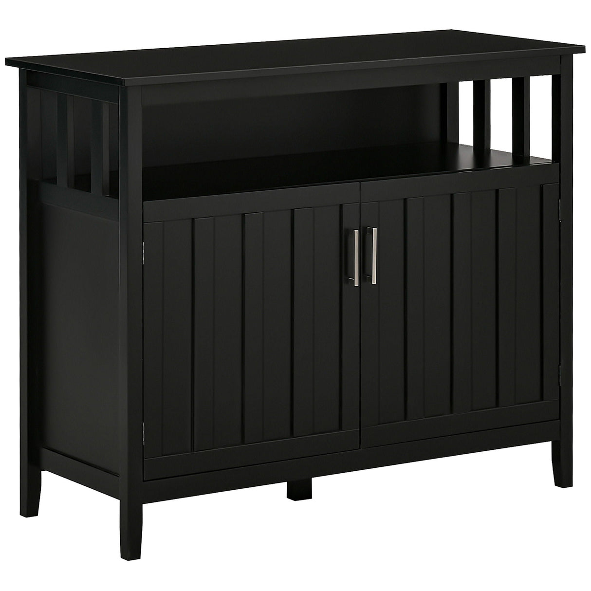 Homcom - Sideboard Buffet Cabinet, Kitchen Cabinet, Coffee Bar Cabinet With 2 Doors And Adjustable Shelves For Entryway Living Room - Black by Couch.com