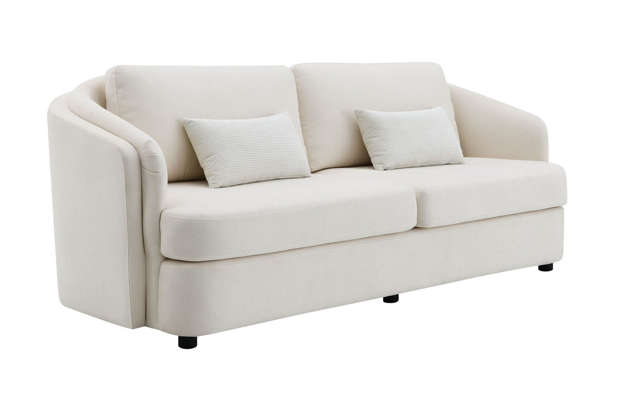 Mariko - Linen Sofa With 2 Toss Pillows - Beige by Couch.com