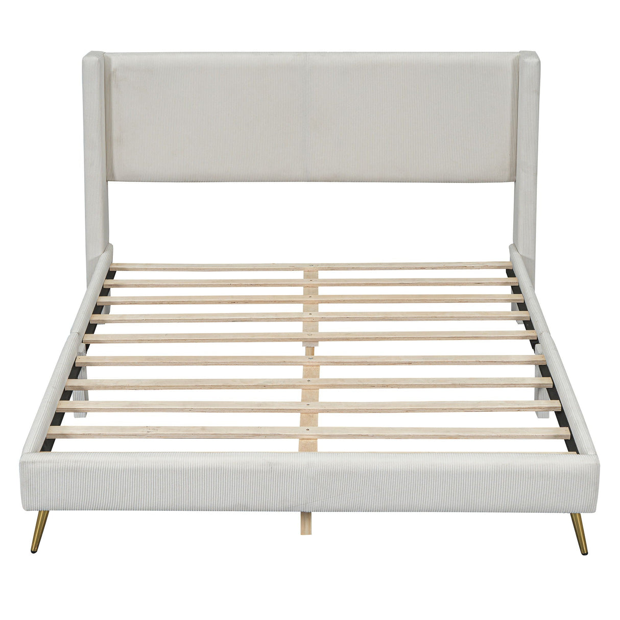 Platform Contemporary Bed With Legs And Upholstered Headboard by Couch.com
