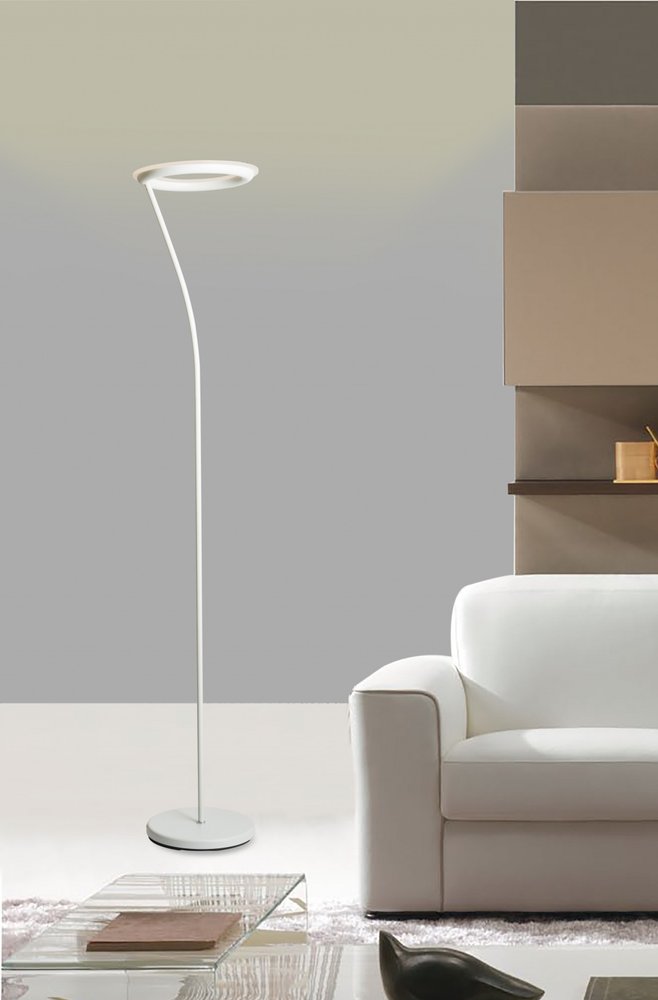 73" White LED Torchiere Floor Lamp With White