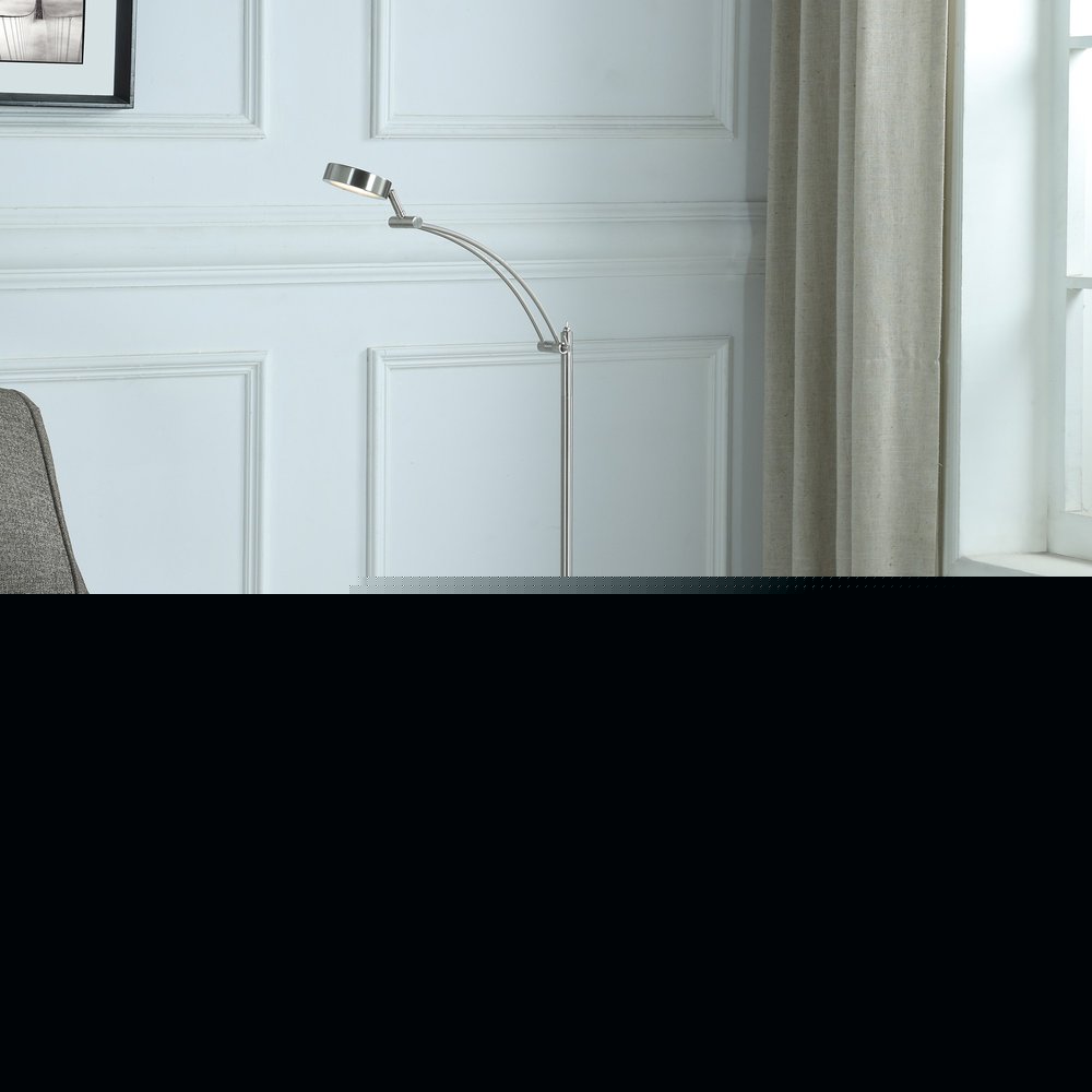 54" Silver Adjustable LED Task Floor Lamp With Silver