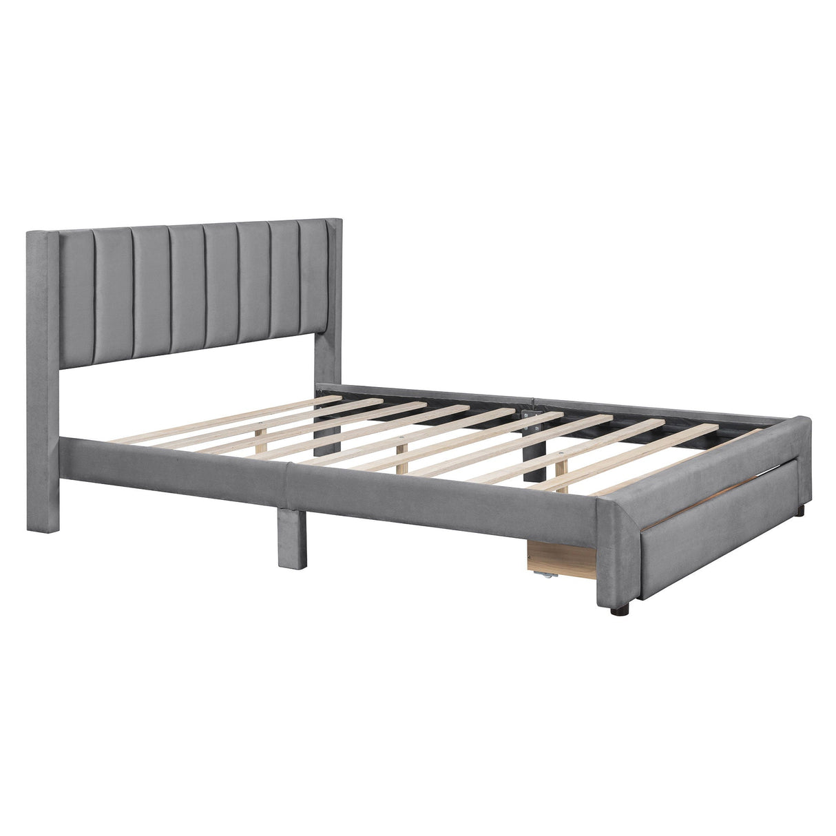 Storage Elegant Upholstered Platform Bed With Drawer by Couch.com