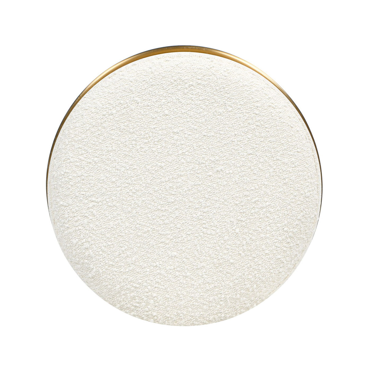 Nebula - Backless Round Upholstered Counter Stool With Burl - Ivory White by Couch.com