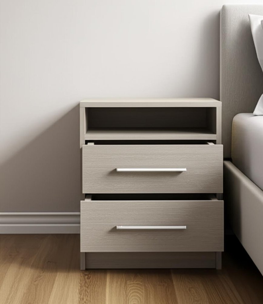 20" Wood Two Drawer Nightstand