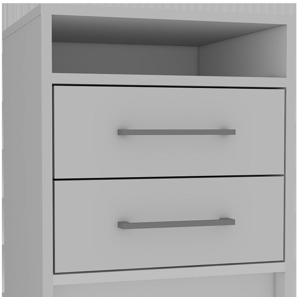 20" Wood Two Drawer Nightstand