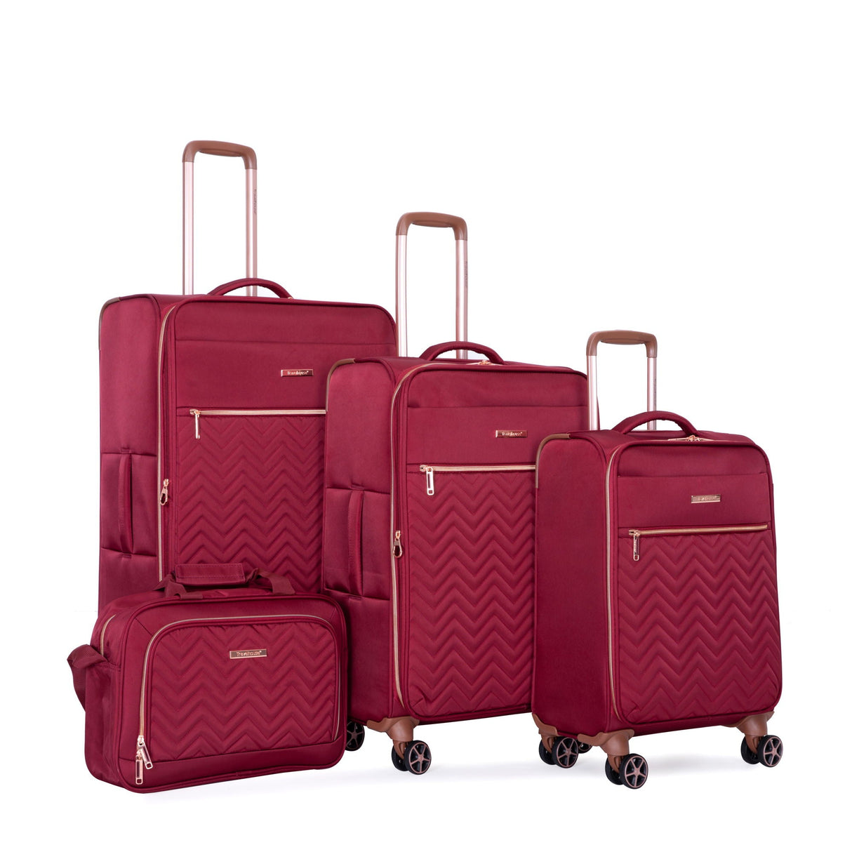 4 Piece Set, Softshell Suitcase Spinner Wheels Terylene Luggage Sets by Couch.com
