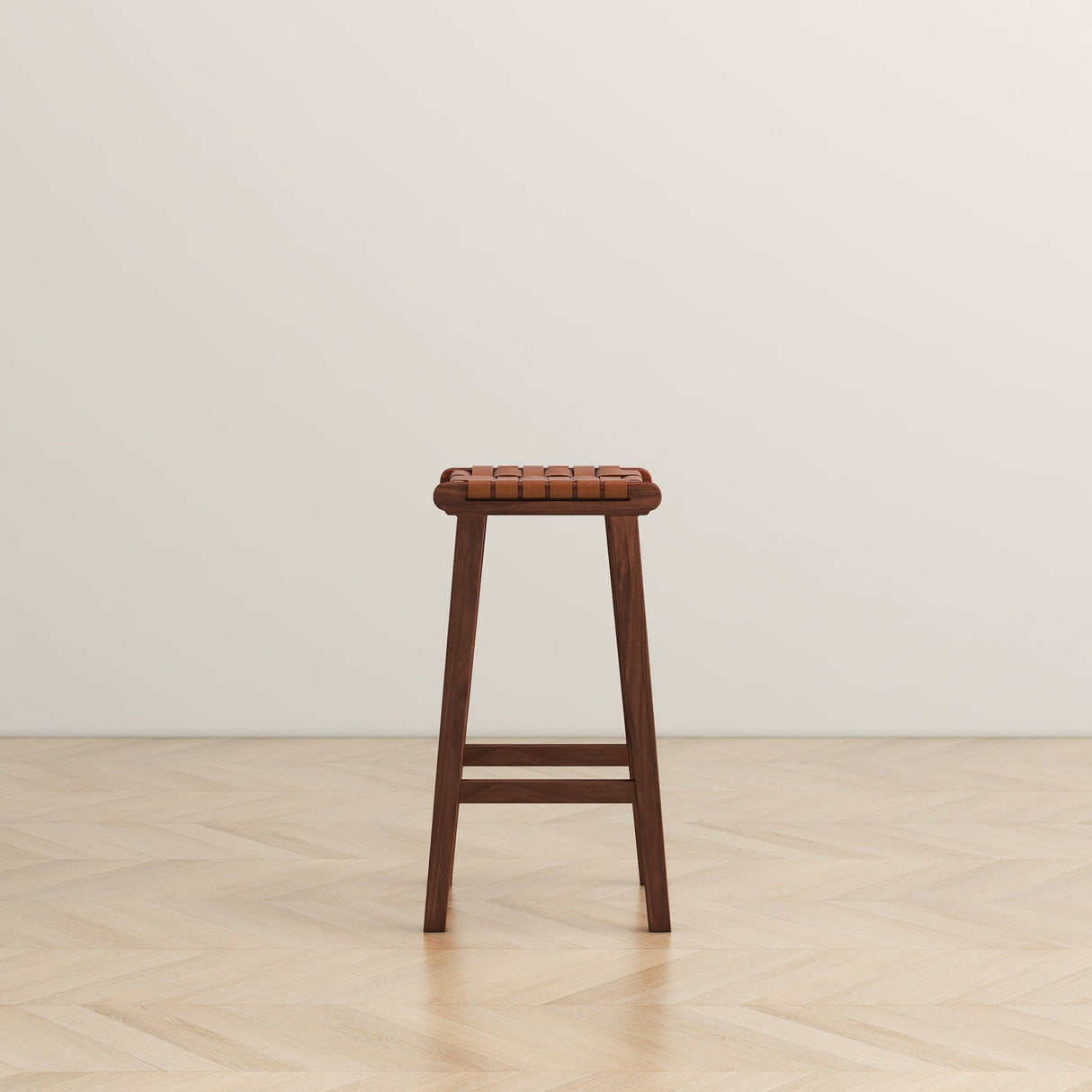 James - Mid-Century Modern Genuine Leather Counter Stool by Couch.com