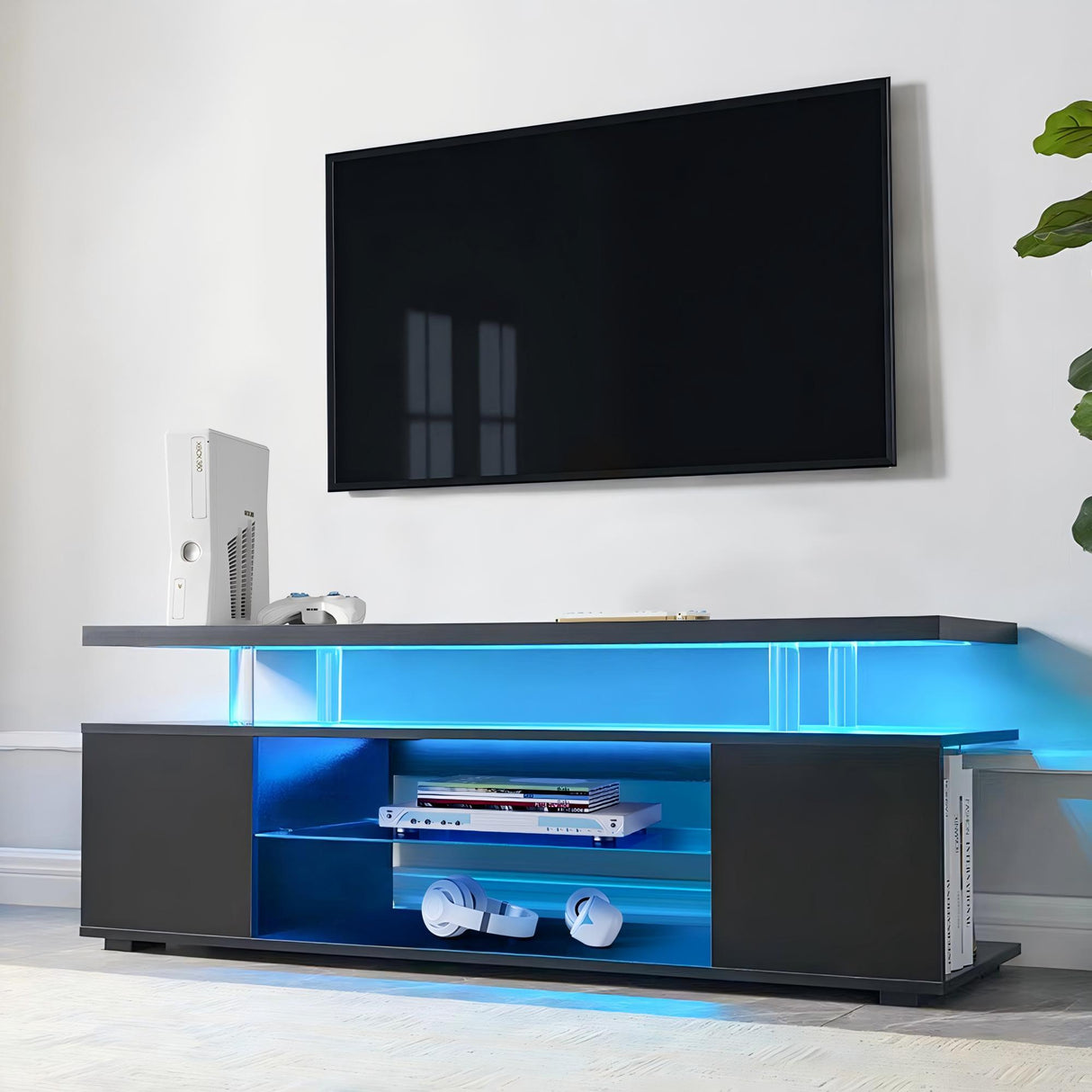 TV Stant With LED And Large Side Cabinet by Couch.com