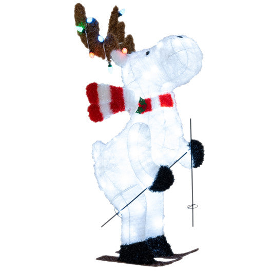 44" Animated Christmas Reindeer Pre-lit Skiing Deer Decoration