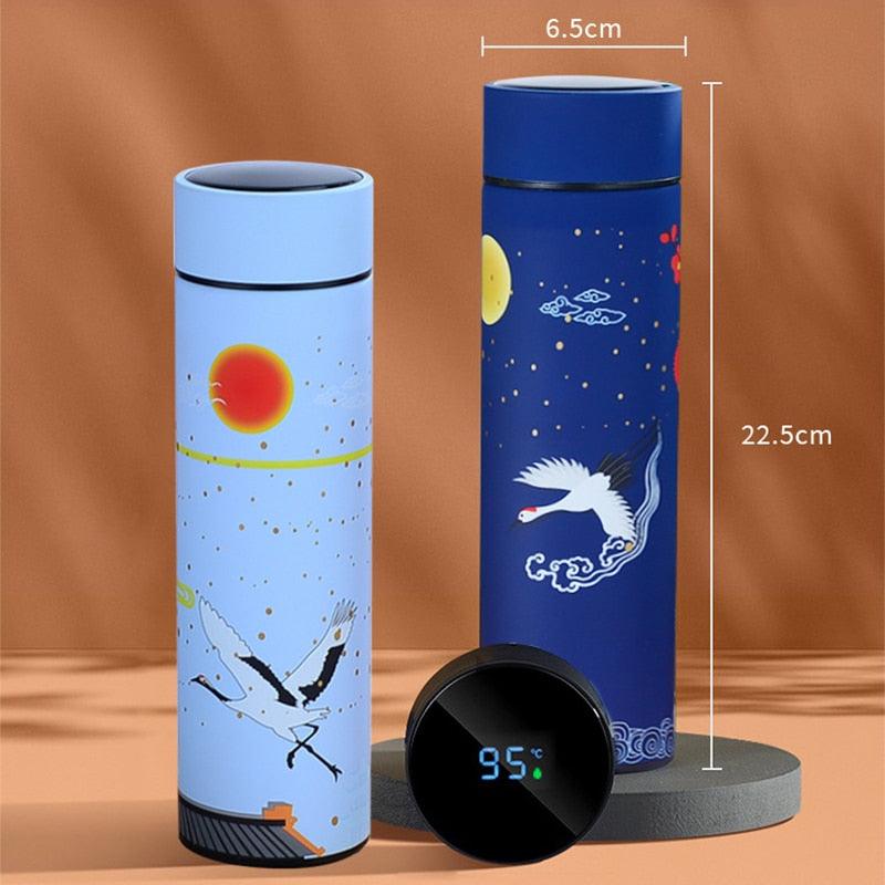 450mln Style Intelligent Thermos Bottle Classical Style Touch Display Stainless Steel Vacuum Flask Mug Water Bottles Temperature Display Insulated Vacuum Insulated 304 Stainless Steel Water Bottle Heat Resistant Insulated Water Bottle