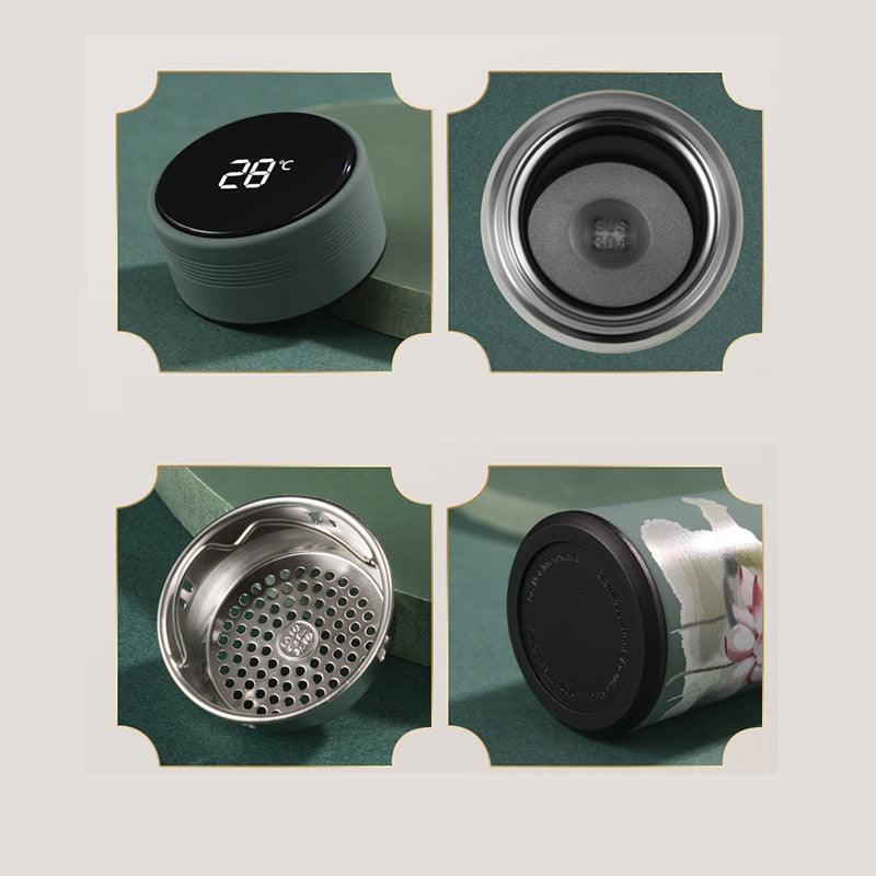 450mln Style Intelligent Thermos Bottle Classical Style Touch Display Stainless Steel Vacuum Flask Mug Water Bottles Temperature Display Insulated Vacuum Insulated 304 Stainless Steel Water Bottle Heat Resistant Insulated Water Bottle