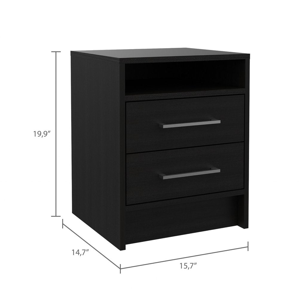 20" Wood Two Drawer Nightstand