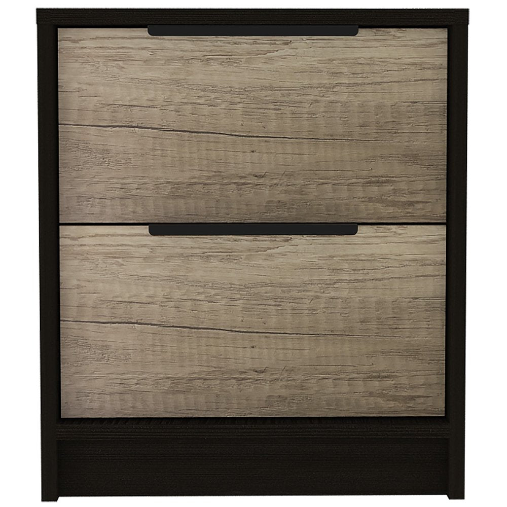 19" Wood Two Drawer Nightstand