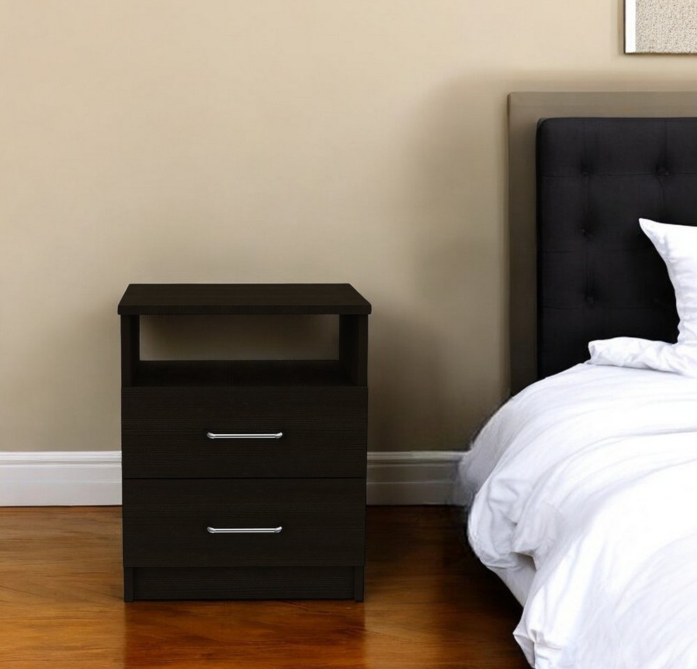 20" Wood Two Drawer Nightstand