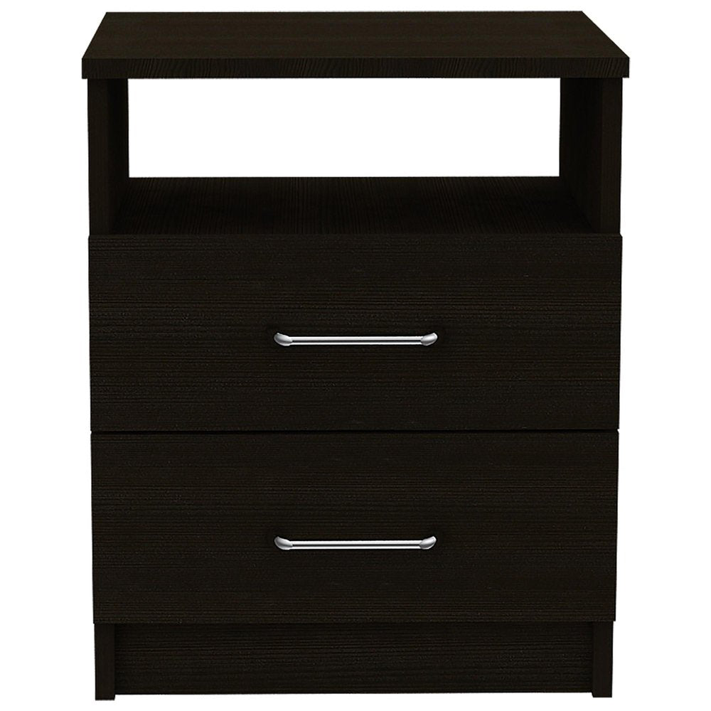 20" Wood Two Drawer Nightstand