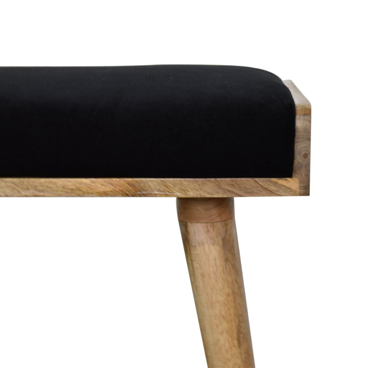 Velvet Tray Style Footstool - Black by Couch.com
