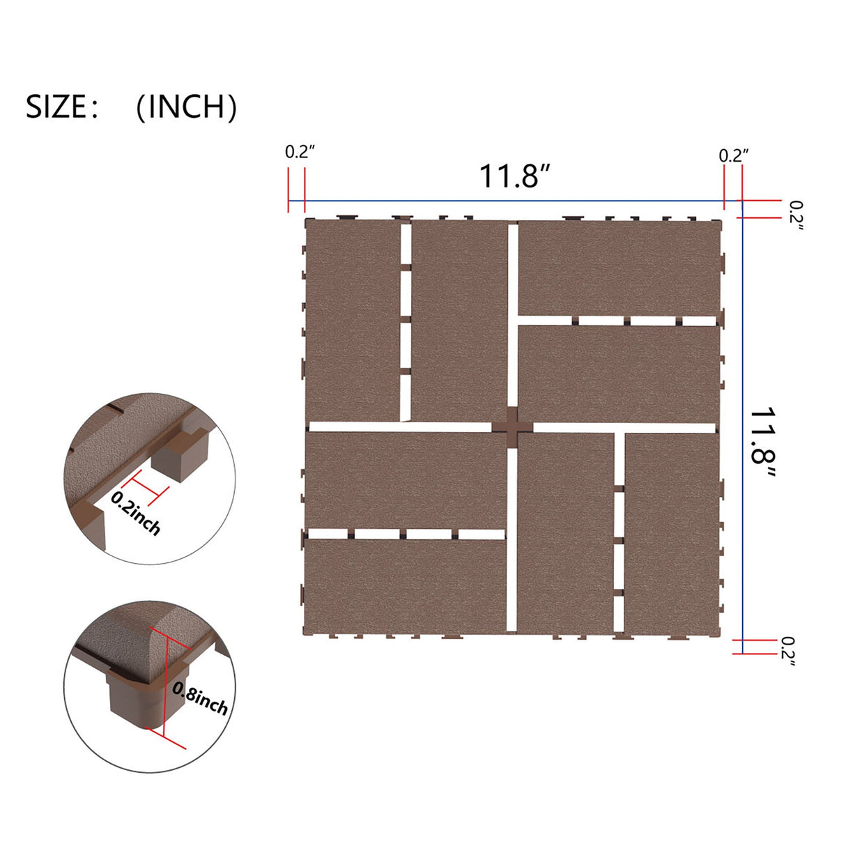 Plastic Interlocking Deck Tiles Patio Deck Tiles Waterproof Outdoor Use by Couch.com
