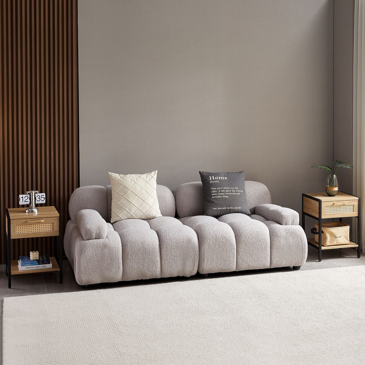 15.74" Rattan End Table With Drawer, Modern Nightstand, Metal Legs, Side Table For Living Room, Bedroom by Couch.com