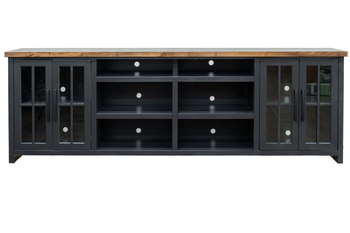 Essex - TV Stand Console For TVs Up To 100" - Black, Whiskey by Couch.com