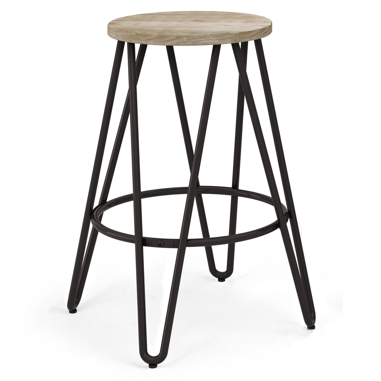Simeon - Multifunctional Metal Stool With Wood Seat by Couch.com