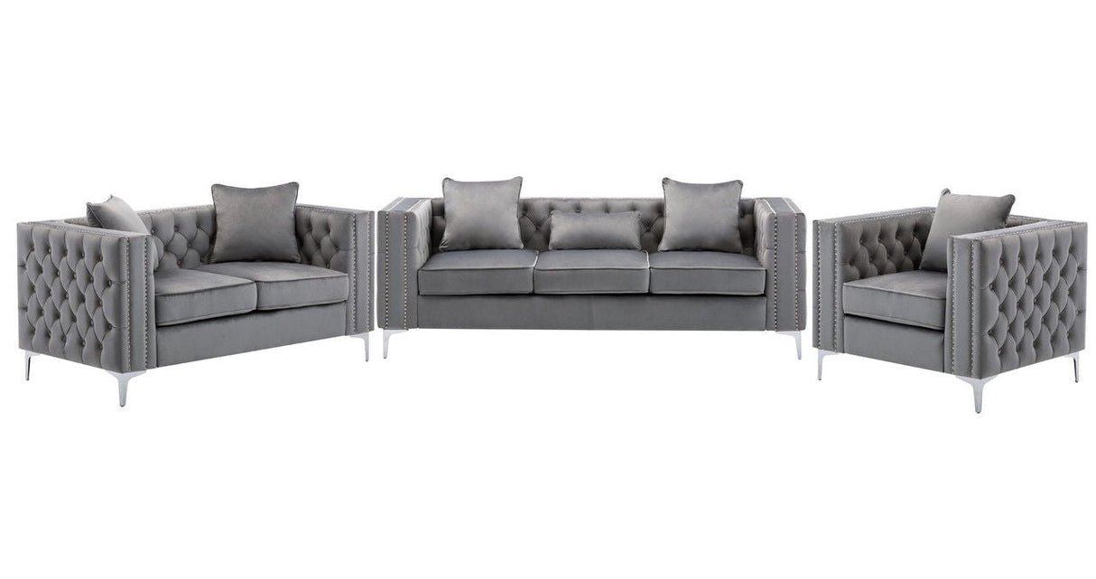 Lorreto - Velvet Fabric Living Room Set by Couch.com
