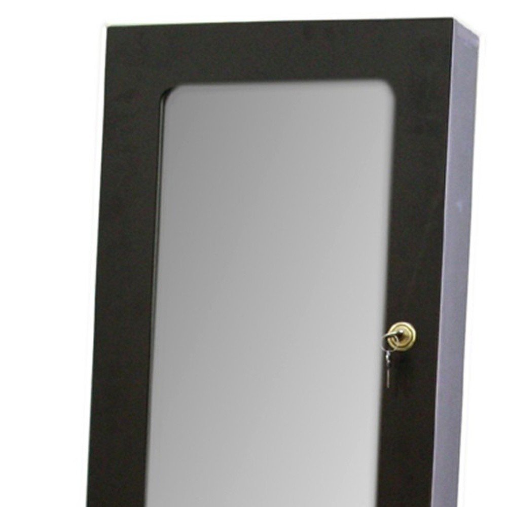 57" Brown Wood Freestanding Framed Cheval Mirror