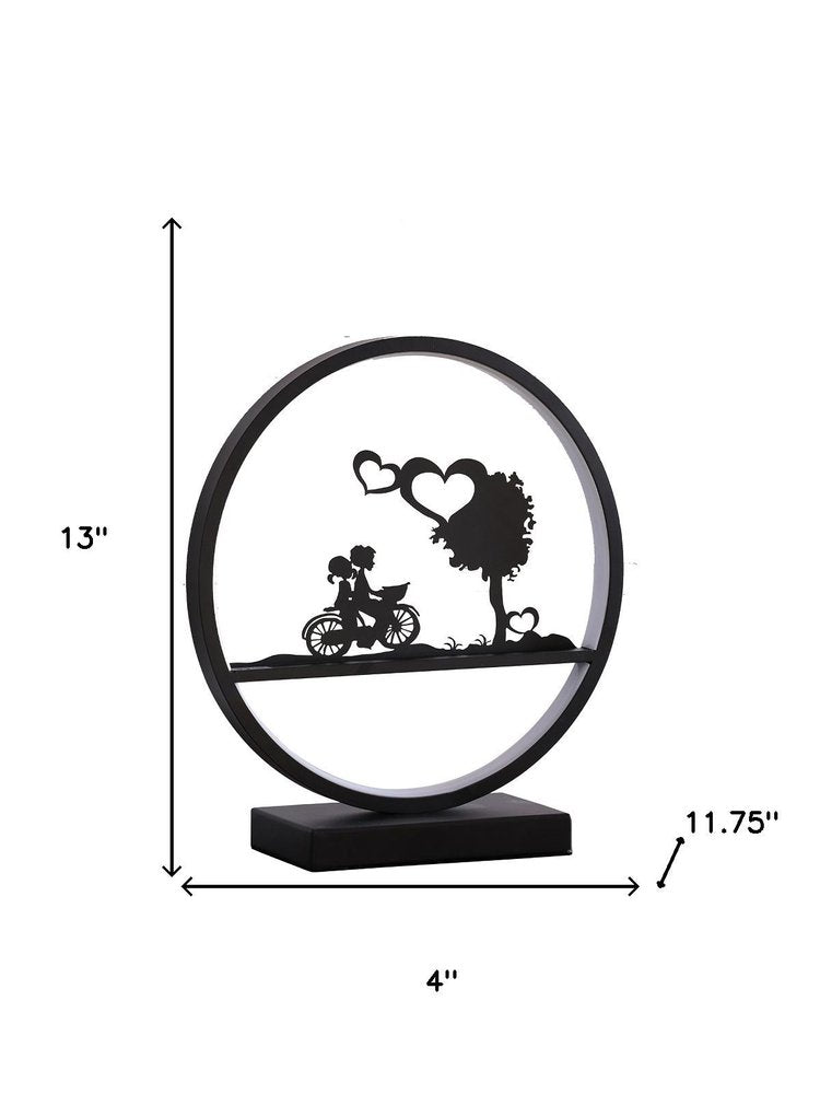 13" Black Bedside Led Table Lamp